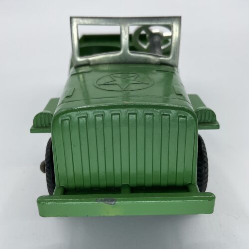 Metal Masters Army Jeep Green Truck Pressed Steel Vintage 1950'S Complete EXC - Picture 3 of 15