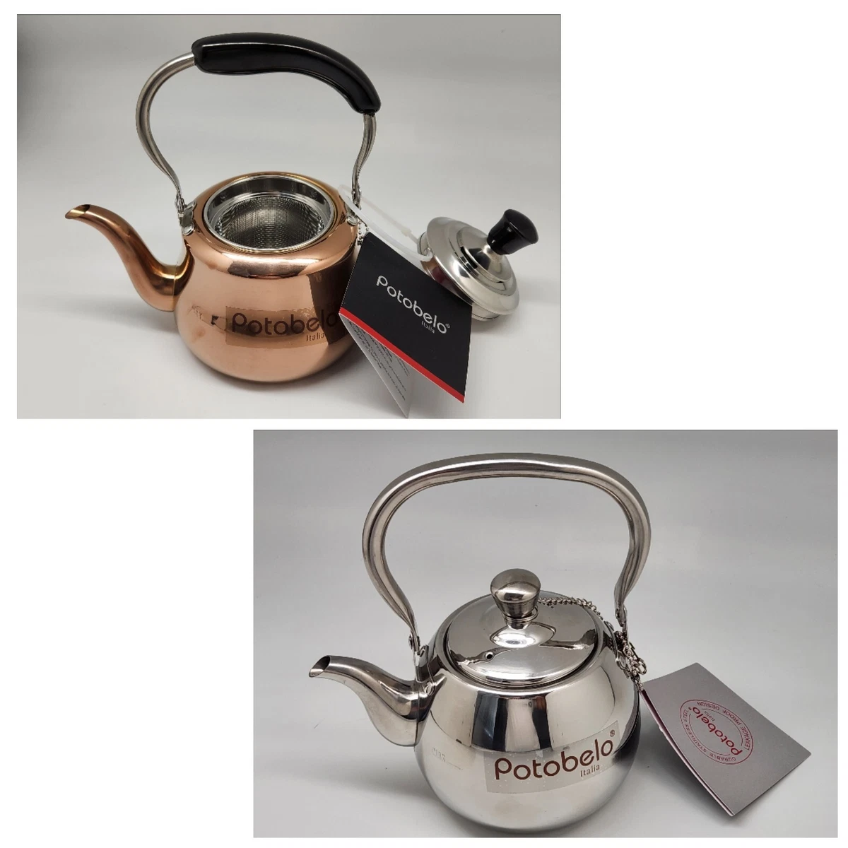 Potobelo Italia Kettle Tea Coffee Pot Stainless Steel Copper