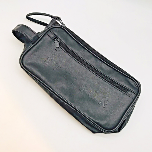 Stetson Double Zip Travel Bag Brown Toiletry Shaving Kit Zip Pocket Packable - Picture 3 of 12