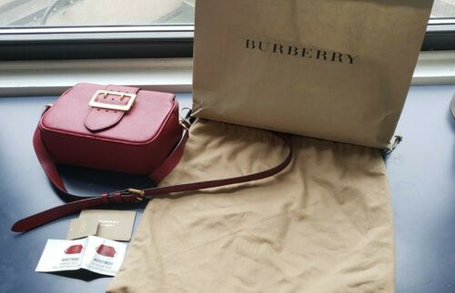 BURBERRY Small Buckle Crossbody Zip Bag In Parade Red Leather | eBay