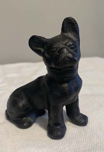Vintage Cast Iron French Bulldog Miniature Statue Figurine Paperweight 2.5” - Picture 1 of 5