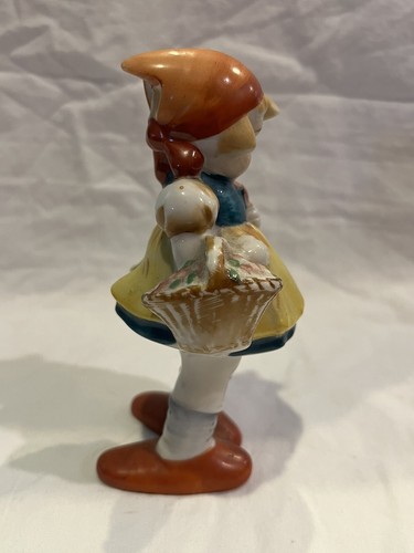 Vintage Little German Girl with Basket Figurine Occupied Japan 4.5” Gift - Picture 4 of 9
