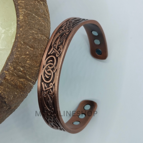Mens Celtic Copper Magnetic Bangle Bracelet Pain Relief Arthritis Carpel Tunnel - Picture 5 of 7