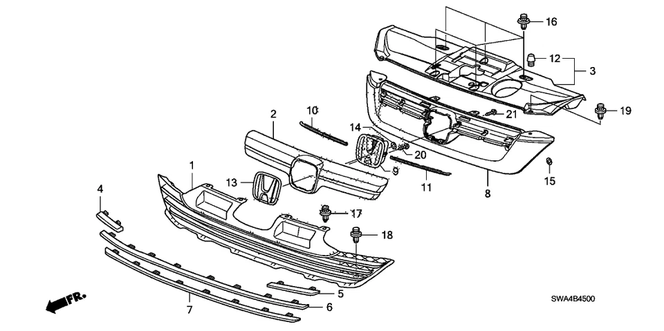 Эмблема передней решетки для Honda Crosstour 2010-2012 подходит для HRV 2015-2017 2016-2018 - Изображение 4 из 4