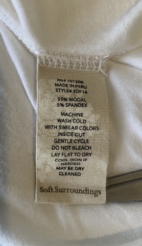 Soft Surroundings Sublime Tee Damen 3X Tunika weiß Langarm V-Ausschnitt - Bild 8 von 9
