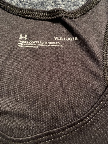 Mädchen YLG Under Armour schwarzes Tank mit rosa und weißen Details - Bild 5 von 6