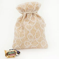 20 Lace Burlap Linen Gift Bag Weddings Party Holiday Fabric Shower -XXS Small