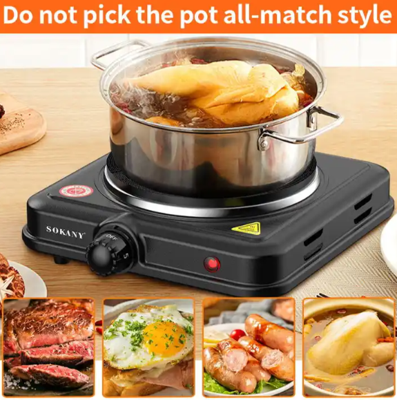 UK Hot Plate Electric Cooker Single Portable Table Top Kitchen Hob