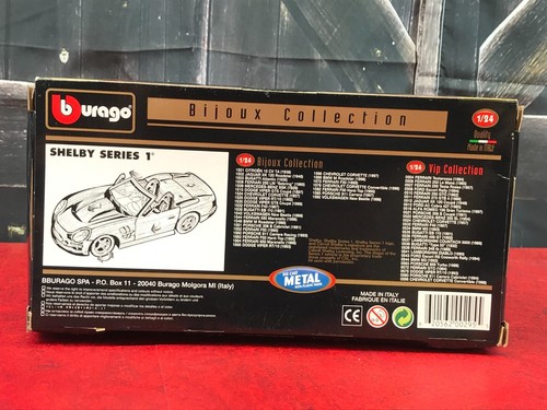 NEW IN BOX Diecast Car Bburago Bijoux Collection SHELBY SERIES 1 1999 RED 1:24 - Picture 7 of 7