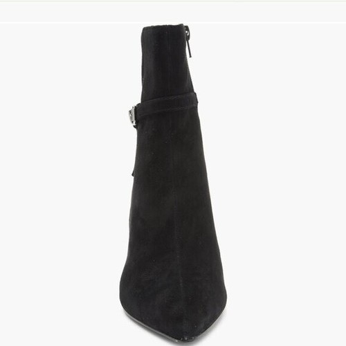 NEW Women Steve Madden Layan Bootie Black Suede 10 Pointed Toe Buckle - Picture 3 of 6