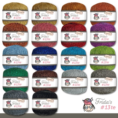 Frida‘s 25 g #13te Glitzergarn Häkelgarn Wolle Garn Stricken Häkeln 18 Farben - Bild 1 von 37