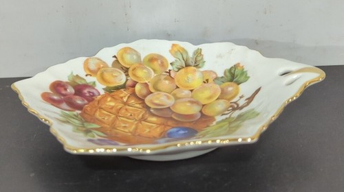 Mitterteich Bavaria 23206 103 Fruit Nut Candy Trinket 6.75"x6" Gold Trim Dish - Picture 3 of 3