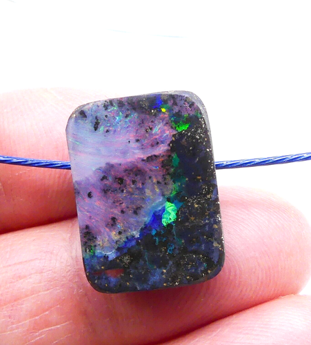 BOULDER OPAL PENDANT 19X 14x10 mm, Coated wire necklace 11001 - Imagen 2 de 6