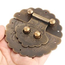 Retro Latch Box Lock Brass Vintage Chinese Style Hasp Cabinet Clasp Drawer Catch