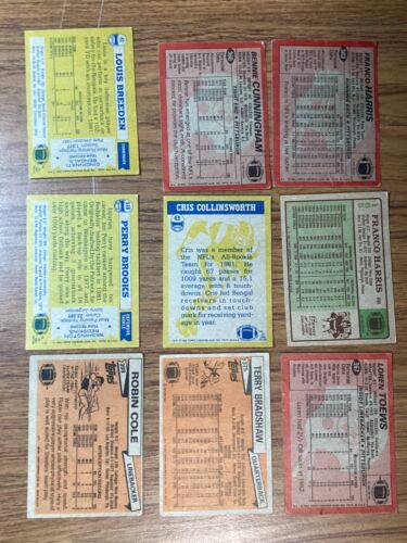1981 1982 1983 1984 TOPPS Football 9 CARD Mixed Bag HOF Terry Bradshaw Low Grade - Picture 2 of 2