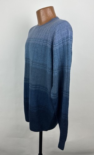 Vintage 90er Y2K GEOFFREY BEE Pullover XL leicht blau Vorzelt Streifen Grunge - Bild 6 von 13