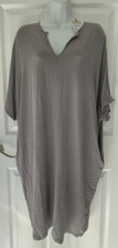 New 98 Barefoot Dreams Luxe Milk Jersey Short Caftan, Pewter - Discontinued