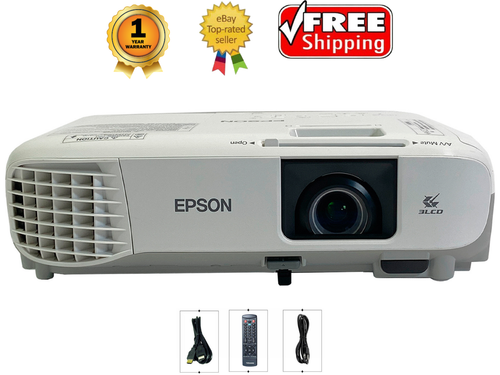 Epson PowerLite 107 3LCD Projector 3500 Lumens CLO HD 1080p HDMI LAN Portable - Picture 1 of 9