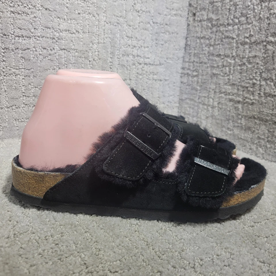Sandalias Birkenstock Arizona piel de oveja talla 38 L7 M5 N gamuza negra doble correa Foto 4 de 4