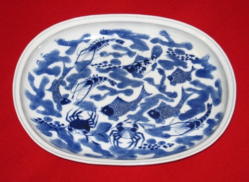 Chinesisches blau-weißes Porzellantablett aus dem 19. Jahrhundert für den vietnamesischen Markt - Bild 24 von 24