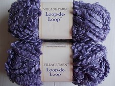 Village Yarn Loop-de-Loop wool blend loopy yarn, Purple,  lot of 2 (34 yds ea)