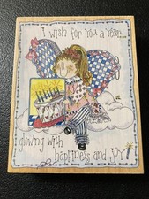 I wish for you a year, angel, stamps happen, folk art country 80204 Exc Cond.