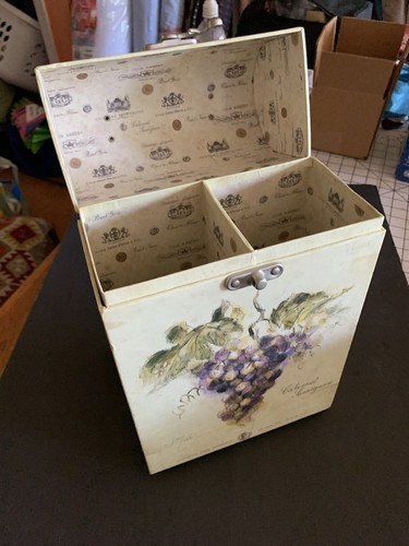 Caja de vino 2 compartimentos portador 2003 Chateau Montagne mango de metal pestillo caja de regalo - Imagen 7 de 10
