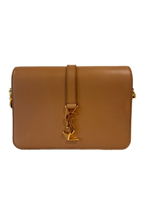 Yves Saint Laurent Natural Leather Monogram Universite Medium Shoulder Bag