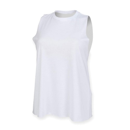 Sf High Neck Vest Women Stretch Ribbed Raw Edge Slash Armholes Modern Style - Picture 20 of 22