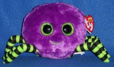 TY CRAWLY the 6" PURPLE SPIDER HALLOWEEN BEANIE BABY - MINT with MING TAG
