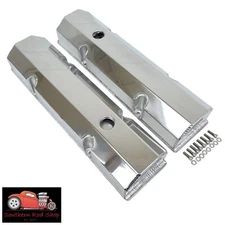 Small Block Chevy Polished Aluminum Fabricated Valve Covers SBC 350 400