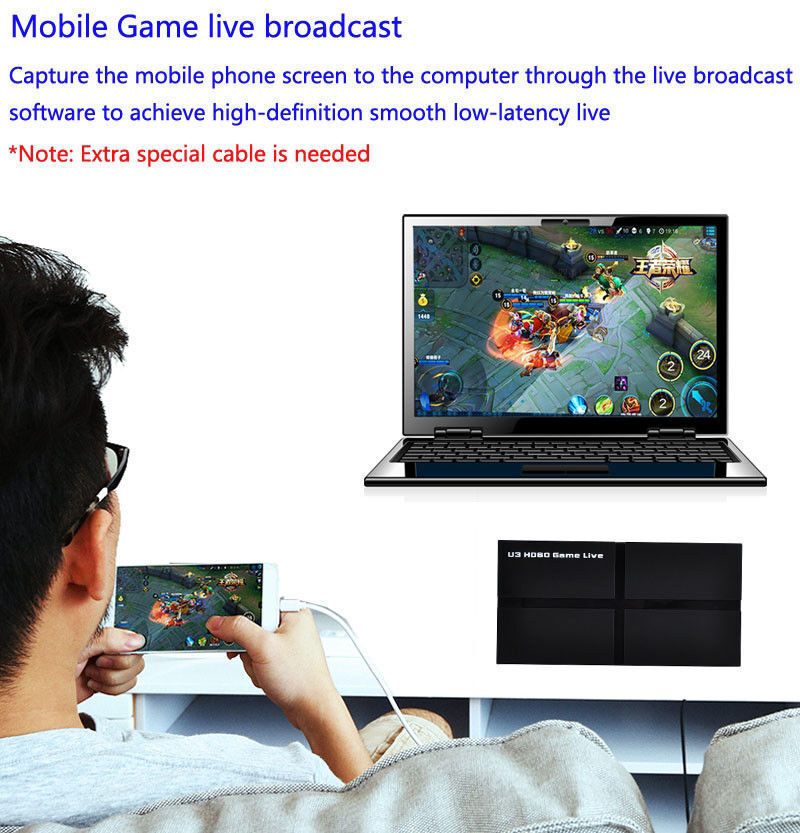 U3 hd60 Live HDMI Game Video Capture Video Streaming YPBPR AV For PS3 PS4 XBOX