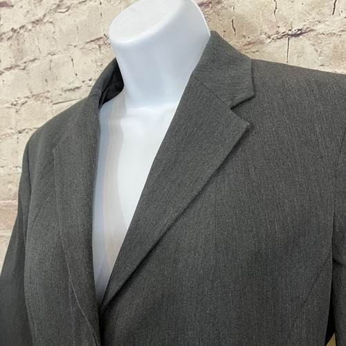 Express Blazer Juniors Size 5/6 Gray Button Front Collar Stretch Lined Career - Picture 5 of 12