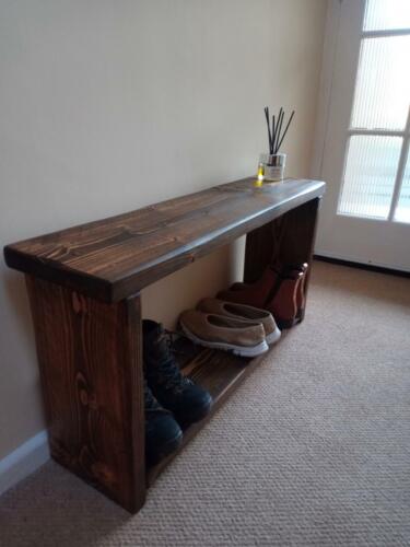 Rustic Farmhouse wooden Boot and Shoe Rack Storage- Chunky and very solid - Picture 11 of 12