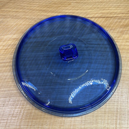 VTG Anchor Hocking Ovenware 2qt Cobalt Blue 9” Casserole Baking Dish 1038 W/lid - Picture 10 of 10