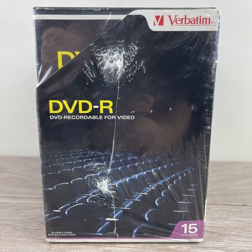 New 15 Pack Verbatim DVD+R 4.7 GB 15 ~ 1x-4X 120 Min In Video Cases - Picture 5 of 7