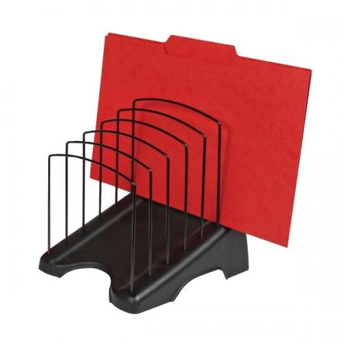 Arnos Eco-Tidy Step File Organiser 6-Sections Black - Picture 3 of 5