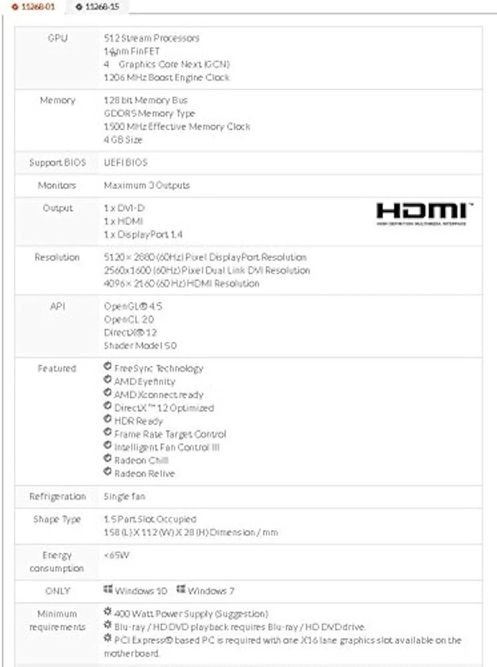 S apphire Technology Pulse Radeon Gddr5 Pci_E Rx 550 4Gb Hdmi/Dvi-D/Dp Oc - Image 3 of 4