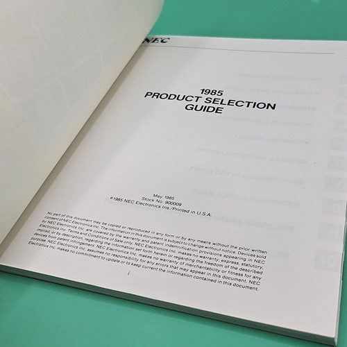1985 NEC Electronics Inc. Product Selection Guide Data Book VINTAGE Technology - Picture 6 of 7