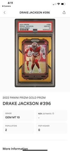 Drake Jackson 2022 Panini Prizm GOLD PRIZM RC POP 1  #d / 10  PSA 10🔥🔥🔥🔥 - Picture 3 of 3