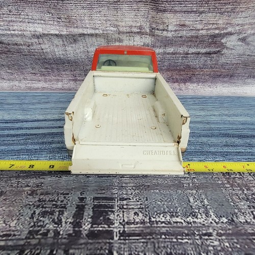 Vintage Nylint square body Chevrolet pressed steel pickup truck white/red  - Picture 8 of 10