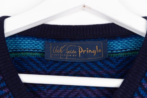 Pringle Nick Faldo Knitted Jumper Mens LARGE Multicolour Textured Round Neck - Picture 10 of 14