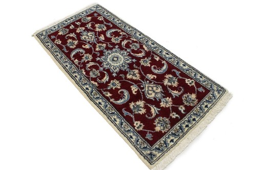 Hand-Knotted Red Nain Oriental Rug Small Plush Classic Floral Carpet 2'2X4'6 ft - Picture 2 of 10