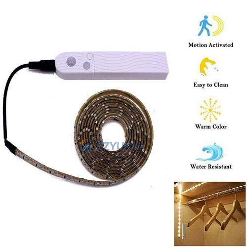 PIR Motion Sensor LED Strip Light 5V USB Battery Powered 60LED/m 2835 Flexible - Picture 2 of 18
