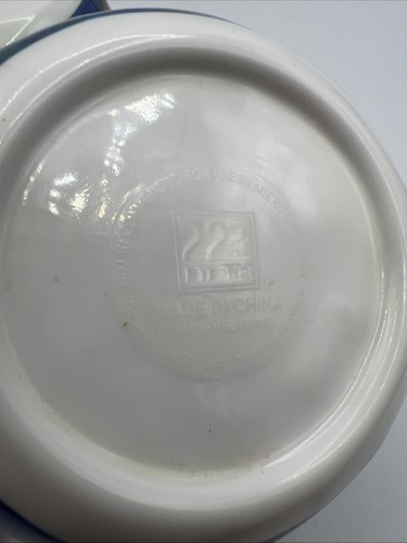 222 Fifth Sage Boat Melamine Serving Bowl Scalloped Edge Mediterranean - Picture 9 of 10