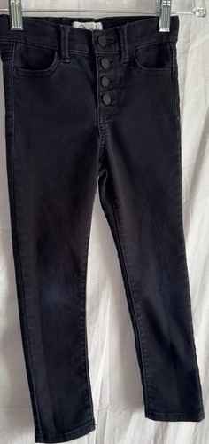 Jordache Girls Sz 6 Black Super Skinny Stretch Jeans Button Fly Adjustable - Picture 1 of 7