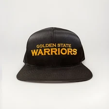 Golden State Warriors New Mitchell Ness Black Gold Snapback Era Hat