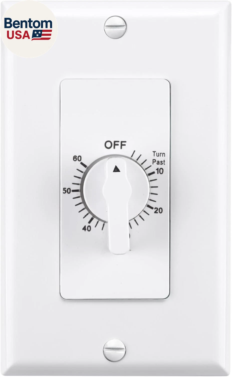 60 Minute Spring Wound Bathroom Fan Timer Switch, Mechanical Countdown Light Swi