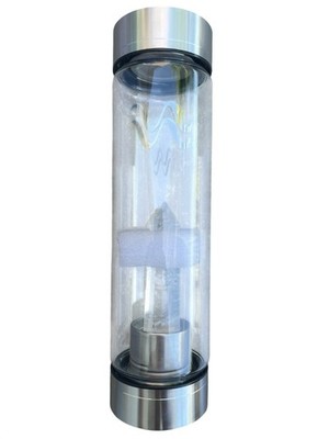 Aquarius Quartz Crystal Water Bottle 550ML Clear Glass Astrology NWB