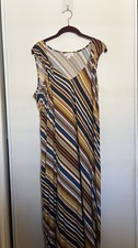 John Paul Richard Multicolor Striped Maxi Dress Plus Size 2X Sleeveless
